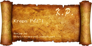 Kreps Pál névjegykártya